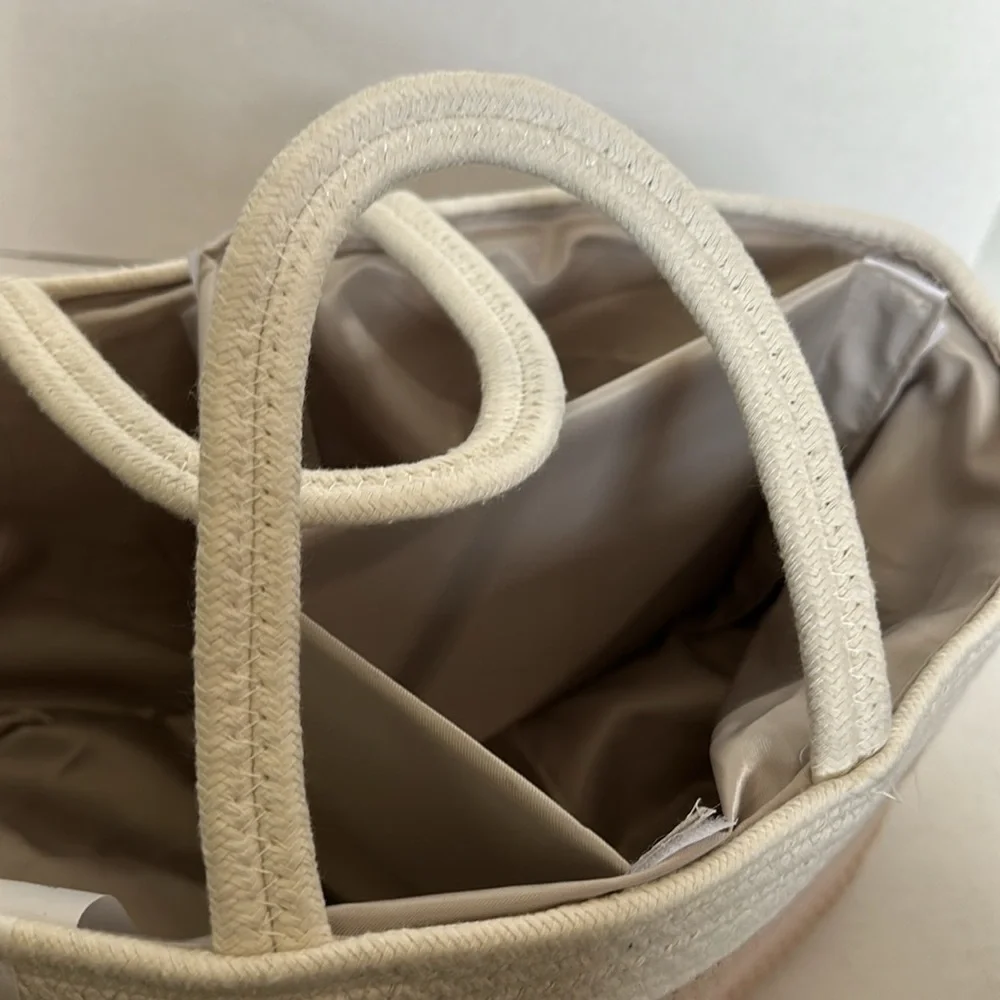 Comfy Cubs trip rope basket Diaper Caddy Organizer in blush color